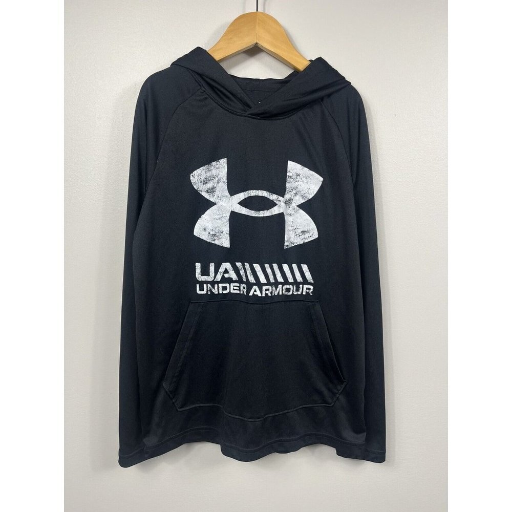 Under Armour Shirt Boys Medium Black Hoodie Youth